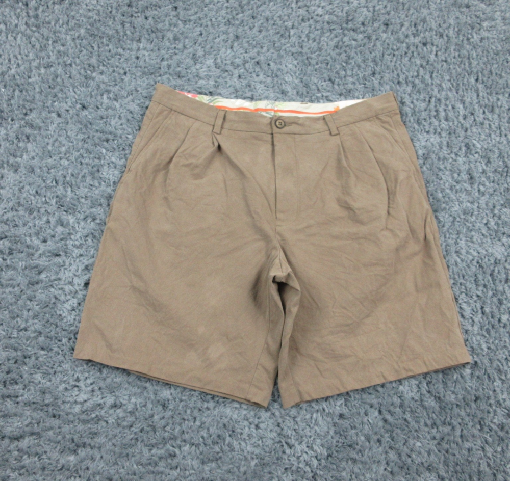 Tommy Bahama Shorts Mens 36 Silk Blend Pleated Classic Summer Lightweight 35x9*